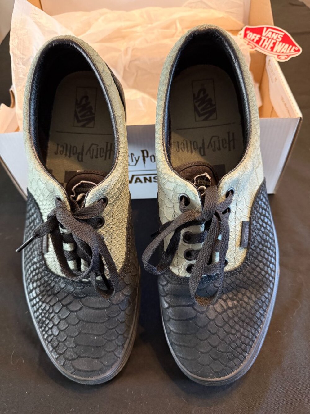 Vans x Harry Potter Era Snake Embossed Black Green Shoes Women's 12 Men's 10.5